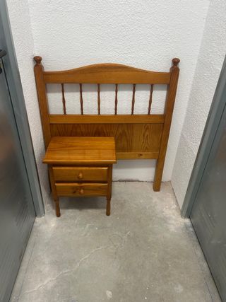 Cabecero 90 y 2 mesillas madera