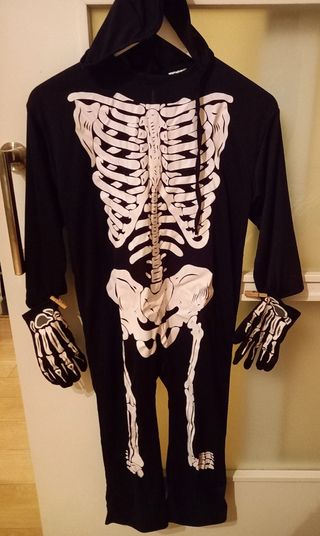 Disfraz Esqueleto Halloween Niño 10 años.