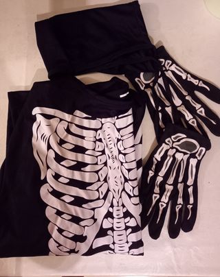 Disfraz Esqueleto Halloween Niño 10 años.