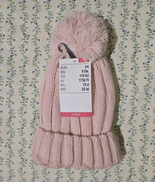 Cappellino rosa pompon decorazione caldo natale