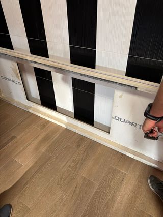 Módulo cocina encimera negro y beige