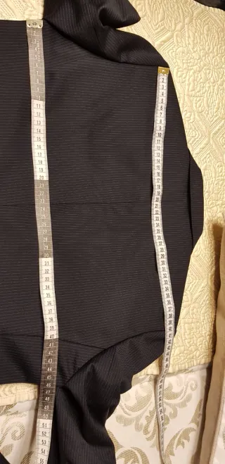 Traje pantalón Massimo Dutti azul marino listado.