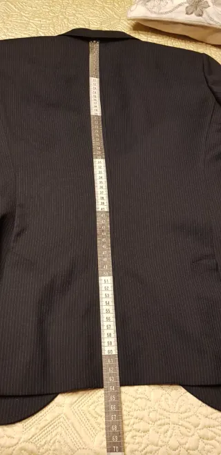 Traje pantalón Massimo Dutti azul marino listado.