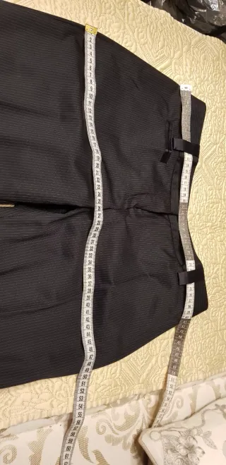 Traje pantalón Massimo Dutti azul marino listado.