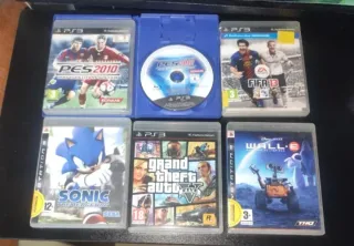 Lote 6 juegos PS3: Sonic, GTA V, Wall-E fifa y pro