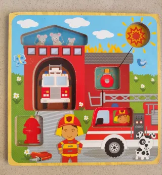Puzzle madera bomberos parque infantil