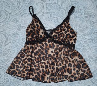 Camisa Leopardo con Encaje Negro