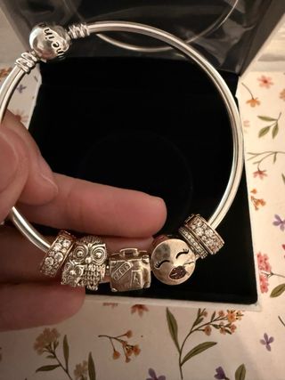Pulsera Pandora y 6 Charms