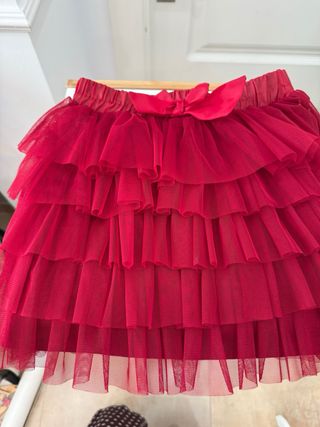 Falda tul volantes niña roja