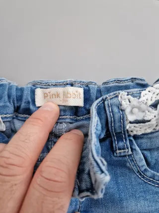 Pantaloni bambina jeans strappati perla