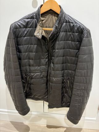Chaqueta Piel Massimo Dutti Marrón 