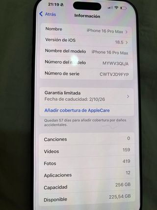 iPhone 16 Pro Max 256 GB Space Gray
