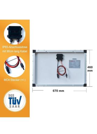 Panel Solar 50W 12V Monocristalino