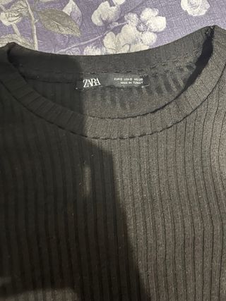 Jersey ZARA negro manga larga botones
