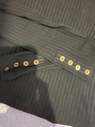 Jersey ZARA negro manga larga botones