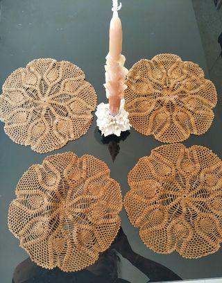 4 Manteles Crochet Artesanal Reposaplatos