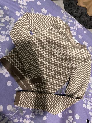 Jersey Stradivarius Zigzag Marrón Talla S