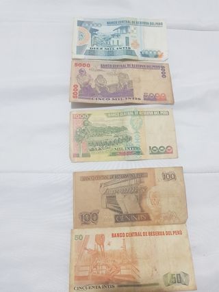 Billetes Antiguos Perú (100, 50, 1000, 5000, 10000