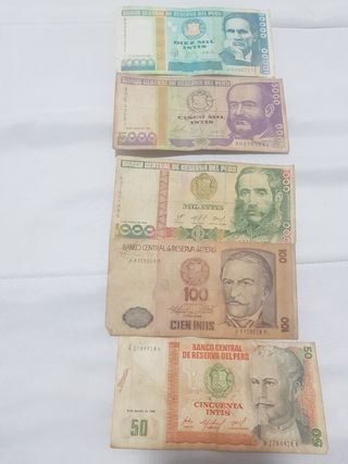 Billetes Antiguos Perú (100, 50, 1000, 5000, 10000