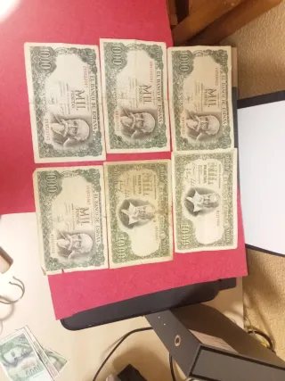 6 Billetes 1000 Pesetas Antiguos España