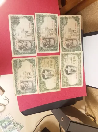 6 Billetes 1000 Pesetas Antiguos España