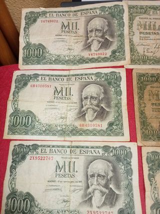 6 Billetes 1000 Pesetas Antiguos España
