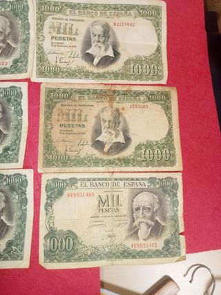 6 Billetes 1000 Pesetas Antiguos España