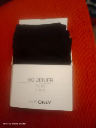 Medias 60 Denier Niña Negra 2 Pack