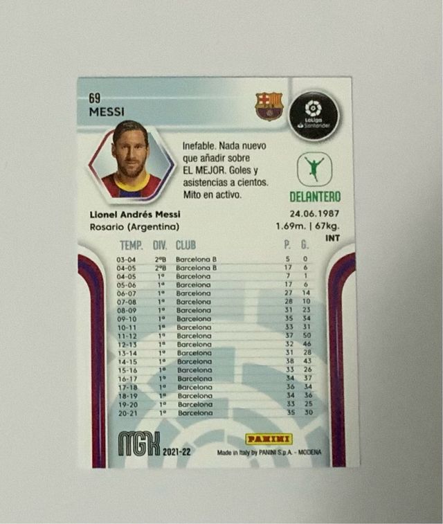 Lote Messi Megacraks 2021 Panini