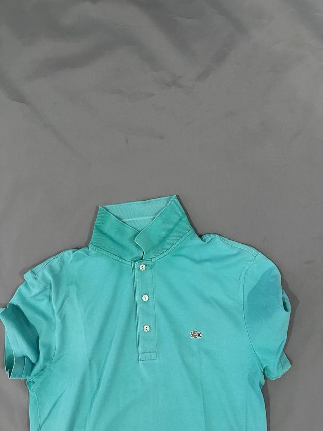 Polo Lacoste manga corta color verde azulado