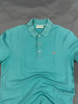 Polo Lacoste manga corta color verde azulado