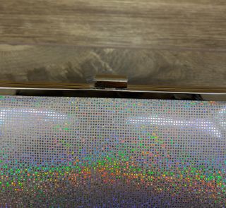 Borsa Clutch Olografica Glitter Argento