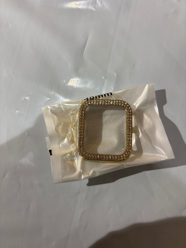 Funda y correa para reloj color oro