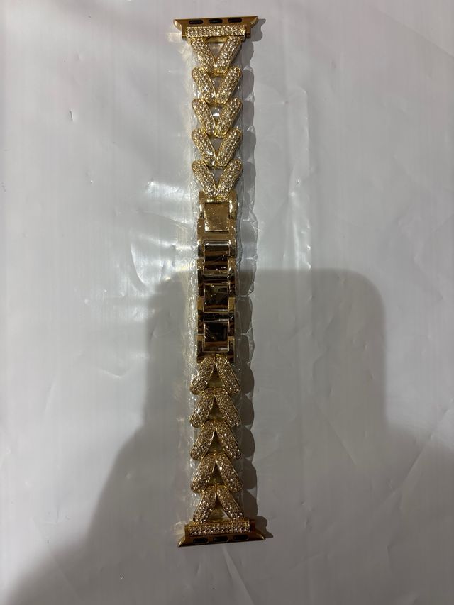 Funda y correa para reloj color oro