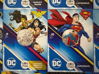 monedas plata DC Comics superheroes