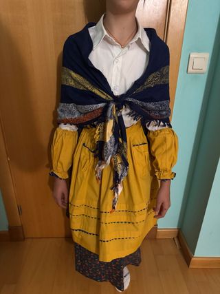 Vestido Baturra Niña Amarillo y Azul