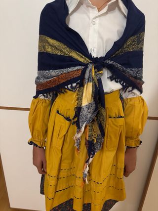 Vestido Baturra Niña Amarillo y Azul