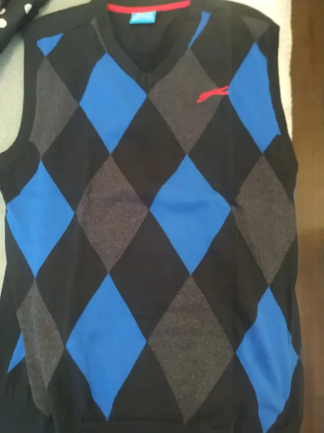Chaleco Slazenger Argyle Negro Azul Gris