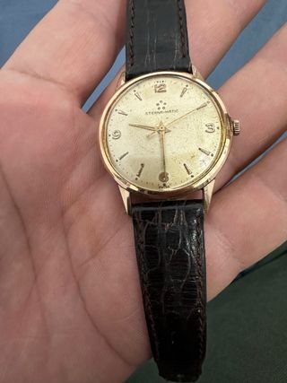 Reloj Eterna Automático Dorado Correa Marrón