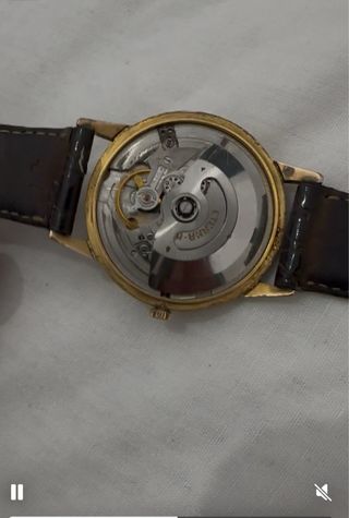 Reloj Eterna Automático Dorado Correa Marrón
