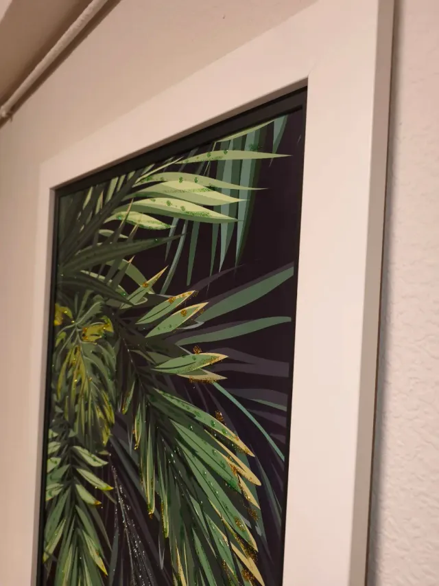 Cuadro Enmarcado Hojas Tropicales 81x61