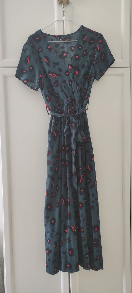 Vestido largo estampado animal print