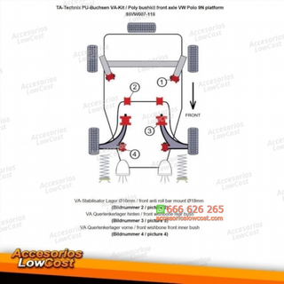 Kit de casquillos TA Technix PU 10 piezas eje del