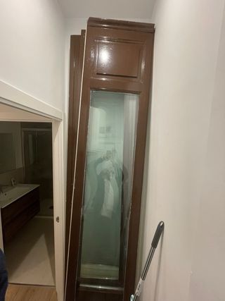 2 Ventanas Antiguas de madera con cristal 