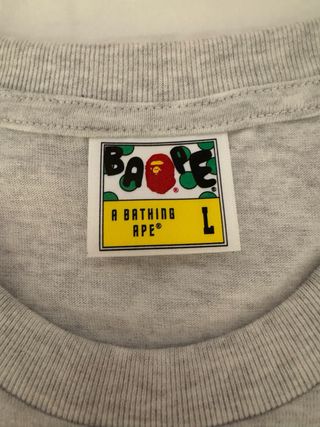 Camiseta BAPE Shave Ice Gris Talla L