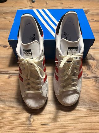Adidas Superstar Blancas Rojas Talla 42
