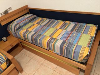 3 Camas 90x190 madera con plegatines
