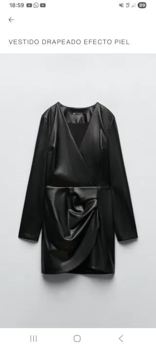Vestido Zara efecto piel drapeado