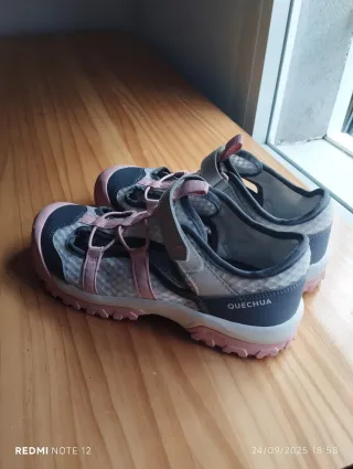 Zapatos niña grises y rosas