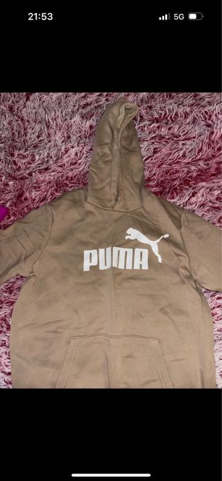 Sudadera Puma Marrón con Logo Blanco